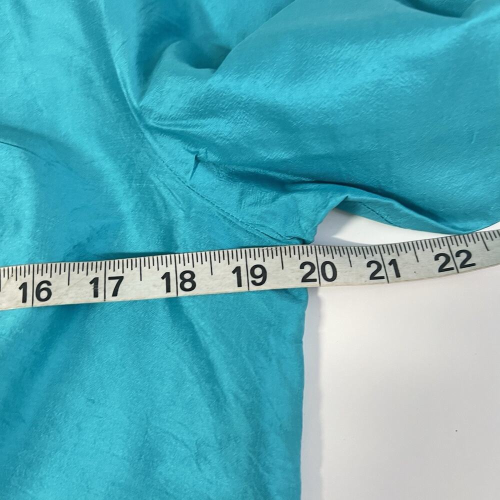 Sara Campbell 100% Silk Blazer Jacket Womens 12 Turquoise Blue Elegant Old Money - Picture 10 of 12